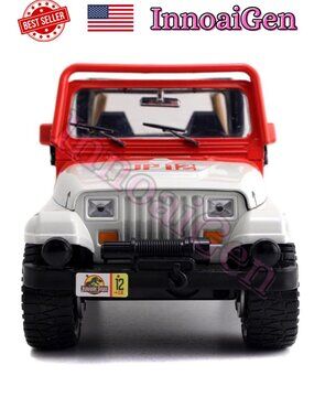 Jada Toys Jurassic Park Jeep Wrangler JP12 1:24 Die-Cast Movie Vehicle New Box